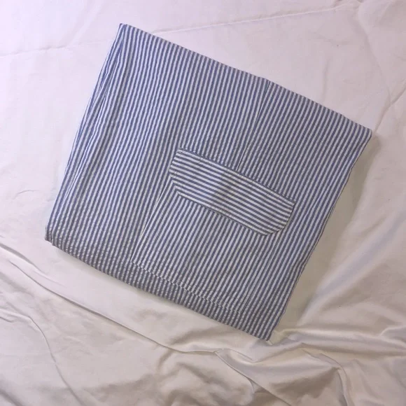 Silhouettes, Blue Stripe, Seersucker, Drawstring, Women’s 3X, Cargo Pockets - Picture 5 of 6